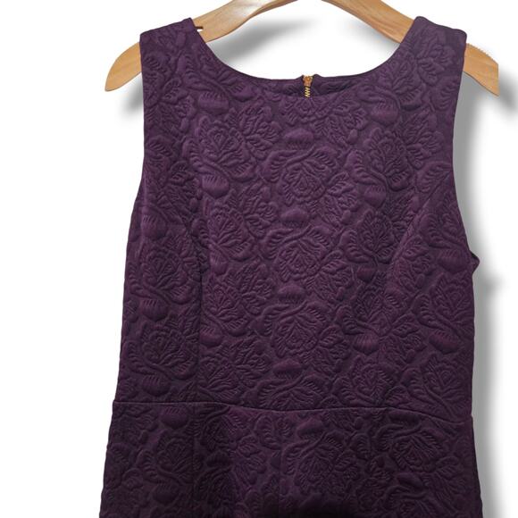 Eliza J Purple Textured Fit & Flare Dress Women’s Size 14 Sleeveless Zip-Back - Picture 2 of 7